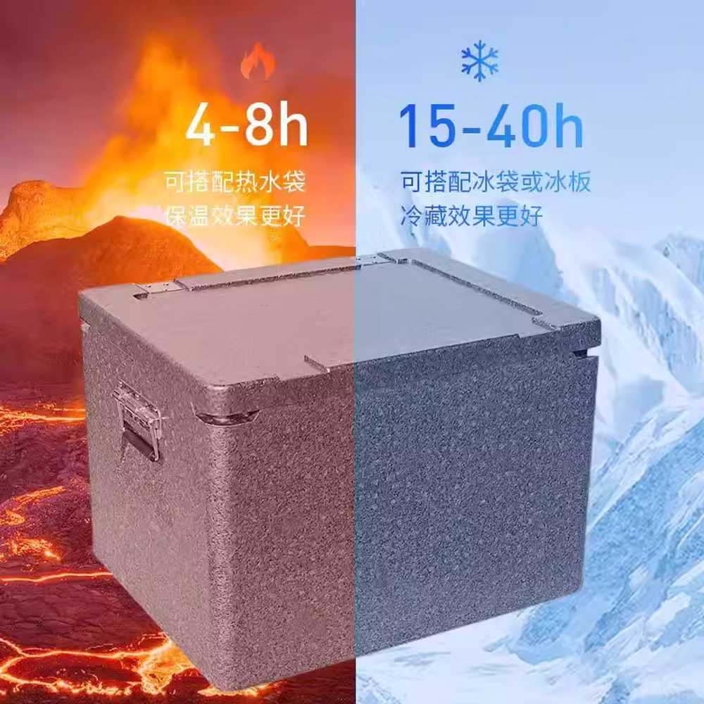 스티로폼 아이스박스 탑박스 압축 배달가방 상자 단열 그레이 108L 손잡이 경첩 포함 3cm 두께 - 상세 이미지 3