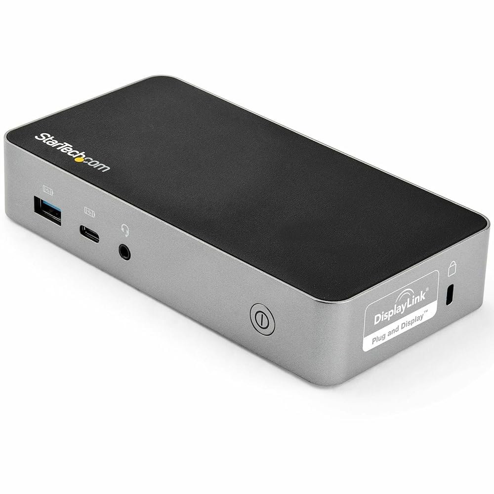 StarTech.com USB-C 독 - 듀얼 모니터 1080p HDMI 노트북 도킹 스테이션 65W 전원 공급 1x, USB-A 3x, 이더넷 비디오 디스플레이 USB 3.1 - 상품 이미지
