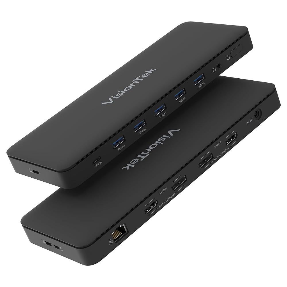 비전텍 VT4600DL 범용 듀얼 4K 도킹 스테이션 100W 충전(USB-A, USB-C) VT1200DL - 상품 이미지