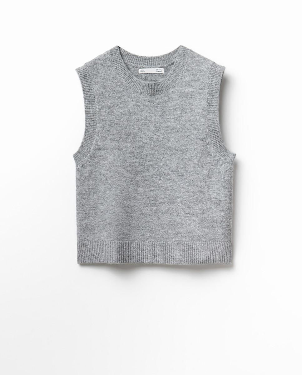 스페라 소프트 라운드넥 니트 베스트 58220001166 GRIS CLARO - 상품 이미지