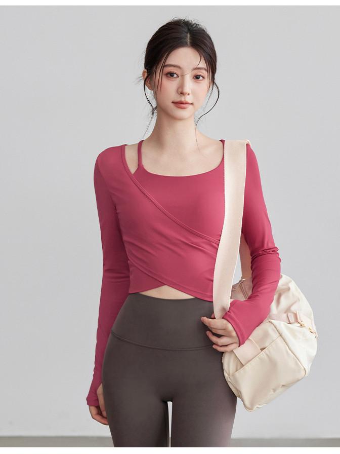 여성 긴팔 운동복 헬스복 피트니스 티셔츠 - 상세 이미지 4