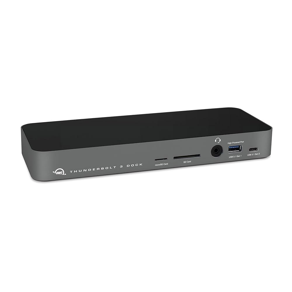 OWC 14포트 썬더볼트 독, 85W 충전, (2) 40Gb/s (USB-C), (5) USB 3.2 타입-A, (10Gb/s) 타입-C, 미니 디스플레이포트, GbE, 오디오, - 상품 이미지