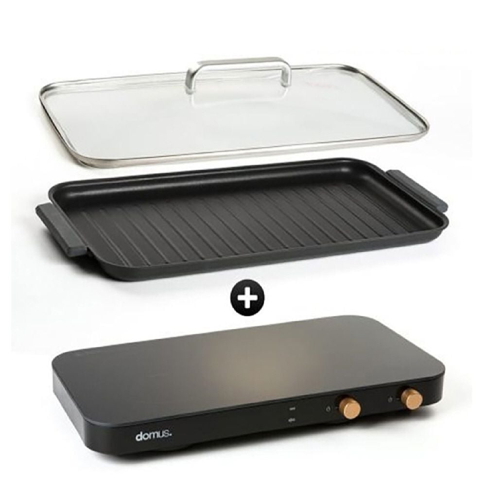 2구 레인지 전기인덕션 인덕션 와이드 그릴팬 세트