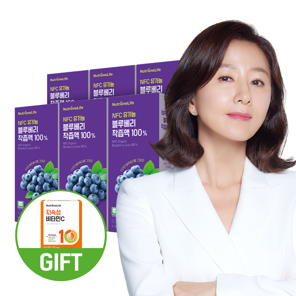 뉴트리원 NFC 유기농 블루베리 착즙액 100% 즙 주스 안토시아닌 스틱 14포, 6개