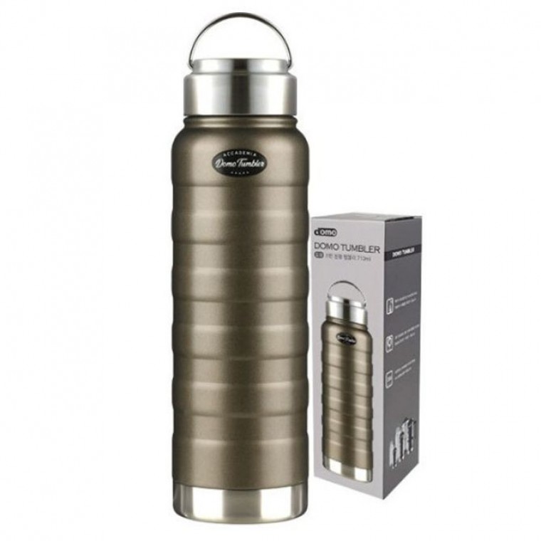 도모 텀블러 원형 스텐 보온병 물병 보틀 카키 710ML - 메인 이미지