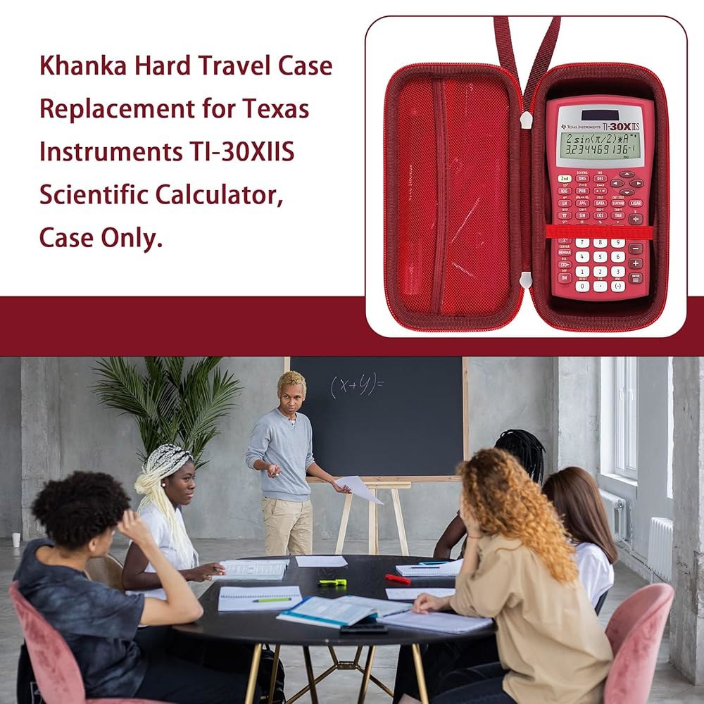 khanka Texas Instruments TI-30Xa / 플러스/TI-30XIIS (레드) 포함 Pro 케이스만 Scientific II /TI-30XS 휴대용 Enginee - 상세 이미지 3