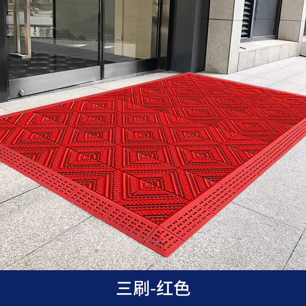 로비매트 현관매트 빗물 털이 매장 아파트 강당 바닥 75x150cm 3중브러시 회색 이미지 7