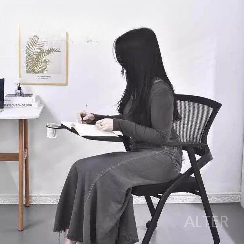 사무용 일체형 의자 책상 회의 테이블 공부 메쉬 자습실 이동식 체어 그린 등받이 탈부착형 칠판 - 상세 이미지 3