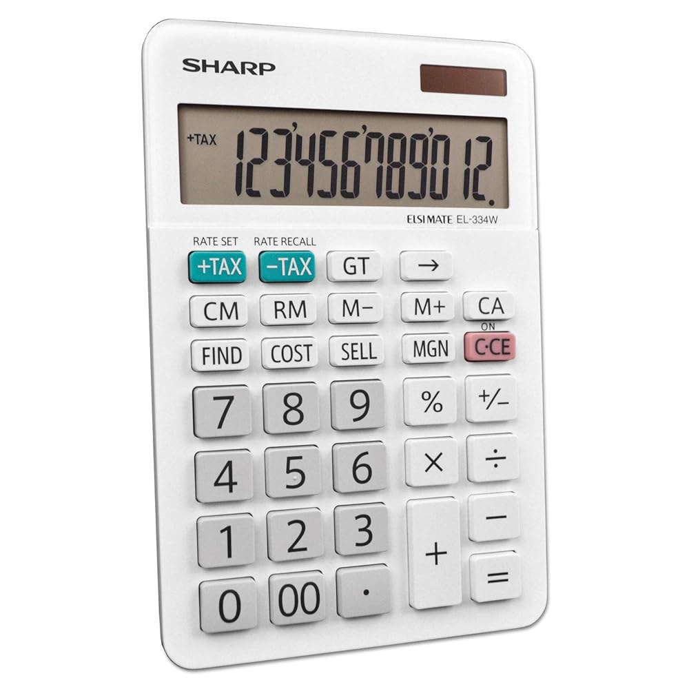 Sharp 사무용 계산기, 화이트 4.0 (EL-334WB) - 상세 이미지 2