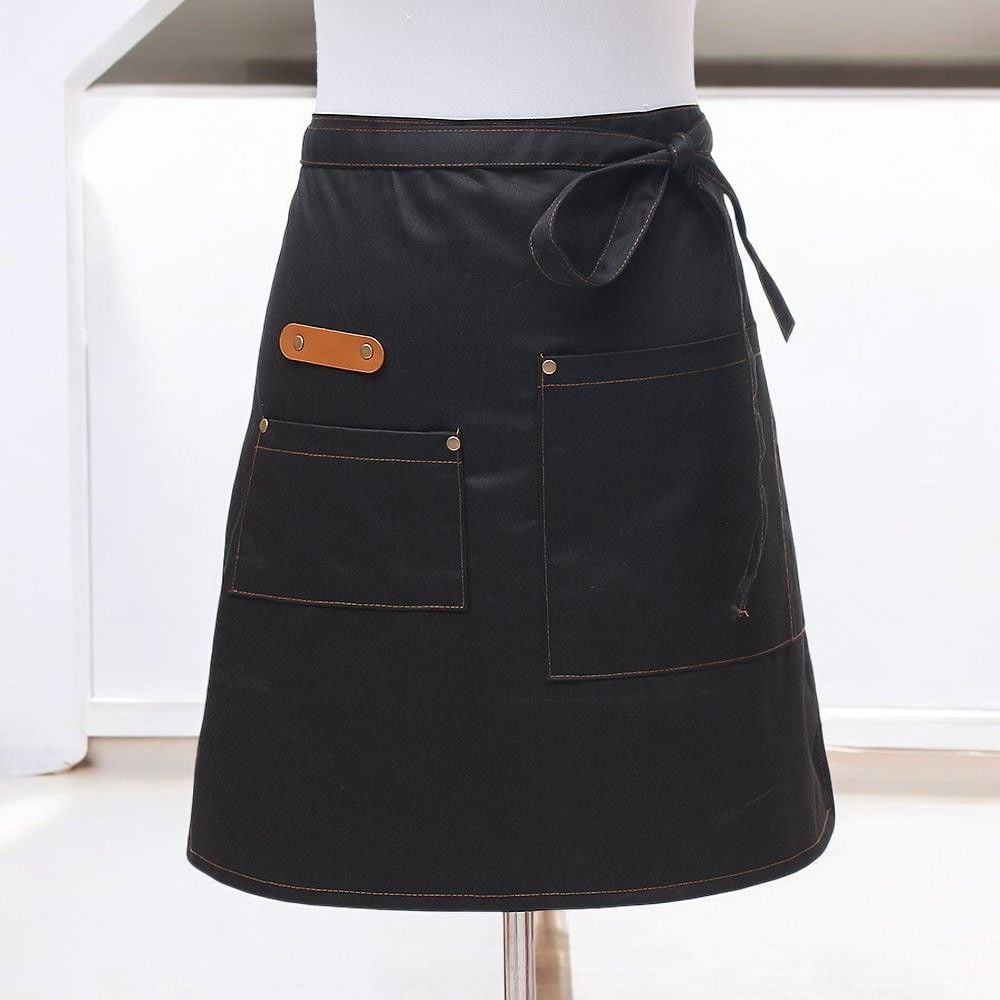 게더릭 허리 앞치마 (블랙)