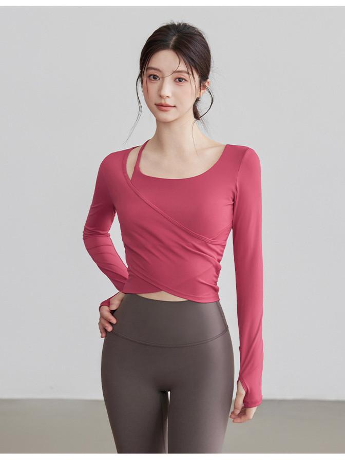 여성 긴팔 운동복 헬스복 피트니스 티셔츠 - 상세 이미지 3