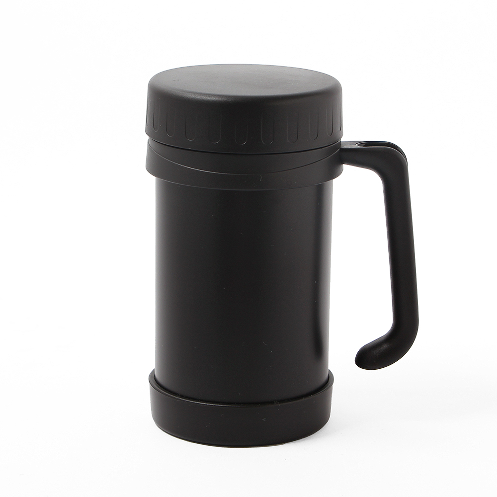 500ml 노블티 스텐 보온컵 손잡이 텀블러 (블랙) - 상세 이미지 2