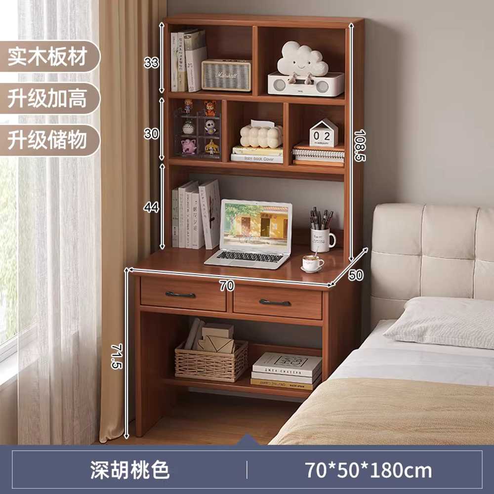 좁은방 책상 컴퓨터용책상 폭좁은 조립식 튼튼한 원룸 60x180cm 내추럴 - 상세 이미지 2