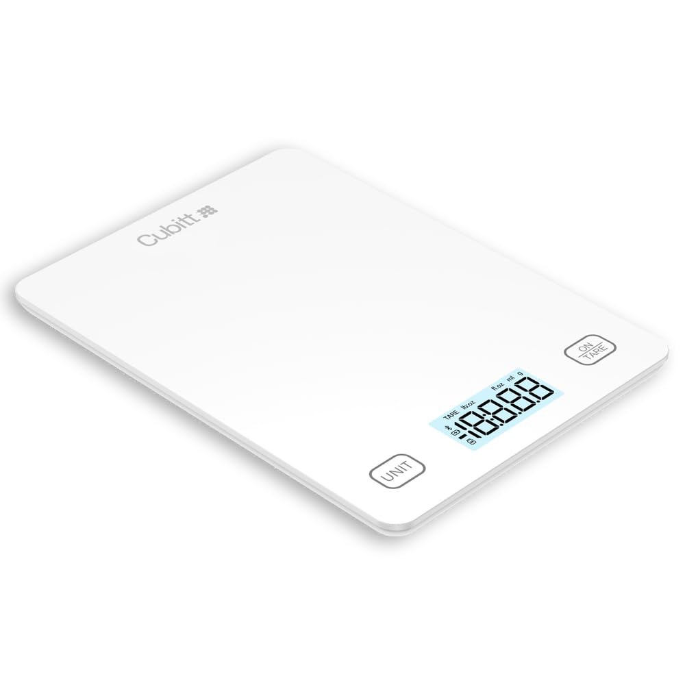 CUBITT 스마트 키친 저울, 케토, 스마트폰 블루투스 그램 있는 온스, 위한 및 감량을 식품 매크로 영양 베이킹(화이트 색상) 계산기가 요리 디지털 칼로리를 체중 앱으로 - 상세 이미지 2