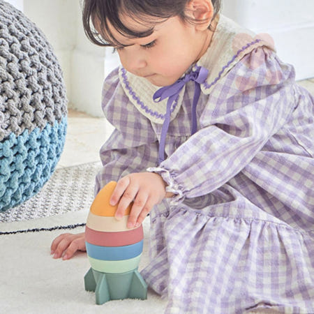 알록달록 아기장난감 9개월장난감 실리콘컵쌓기 아기선물 눈과손의협응력 육아템