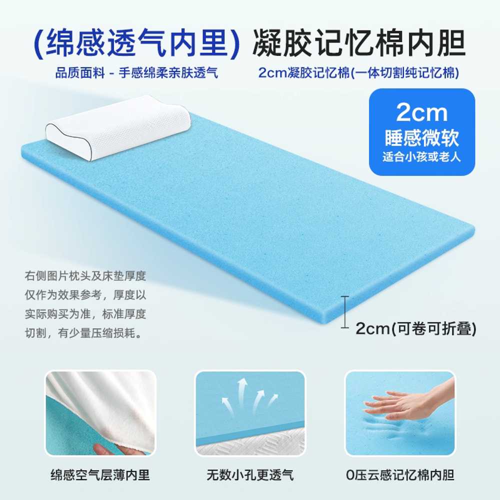 토퍼 매트리스 수면 탄탄한 손님용 원룸 바닥 침대 두께 5cm 100x200cm 이미지 7