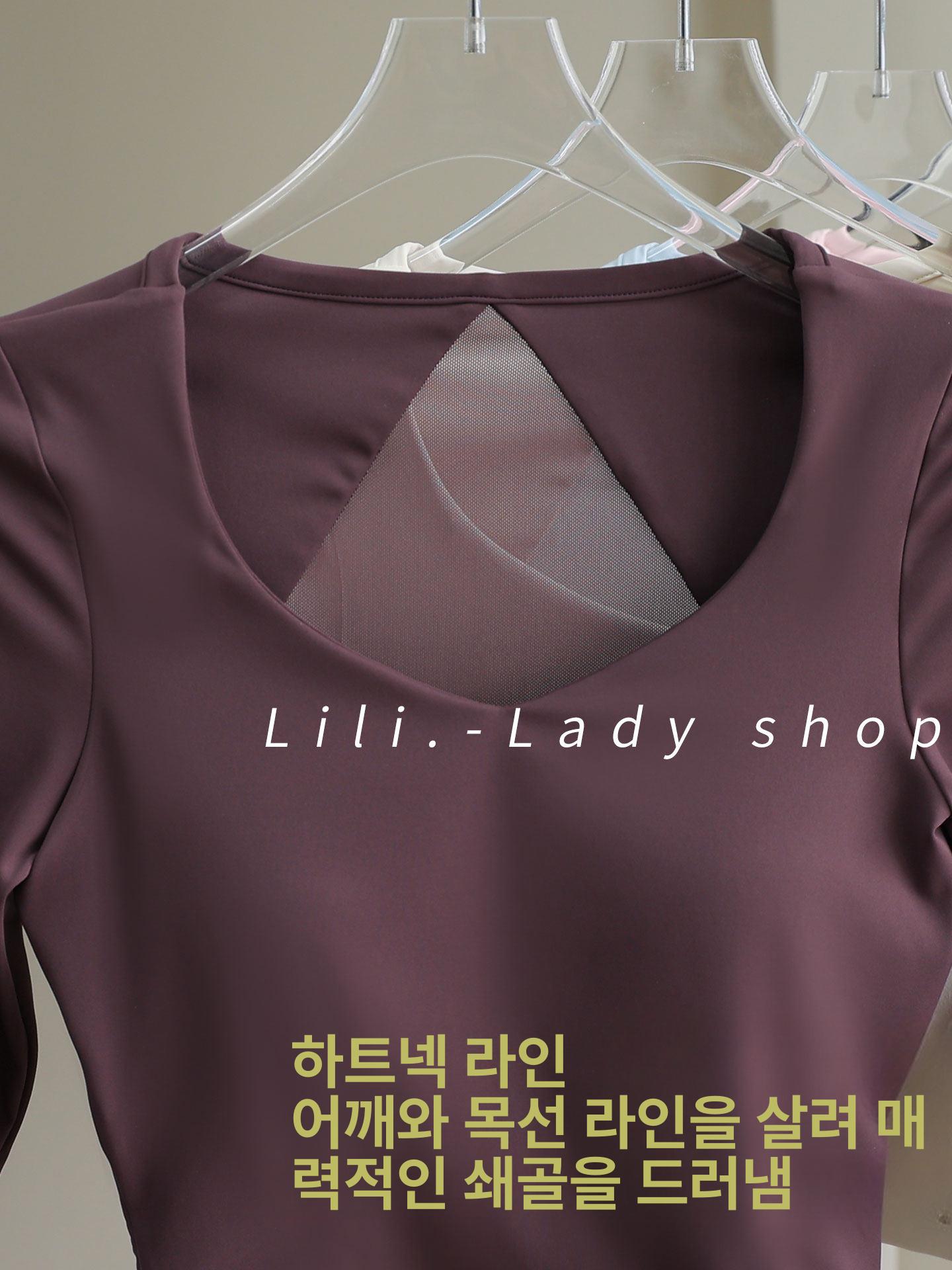 여성 브라탑 세트 긴팔 상의 가을 겨울 운동복 - 상세 이미지 3