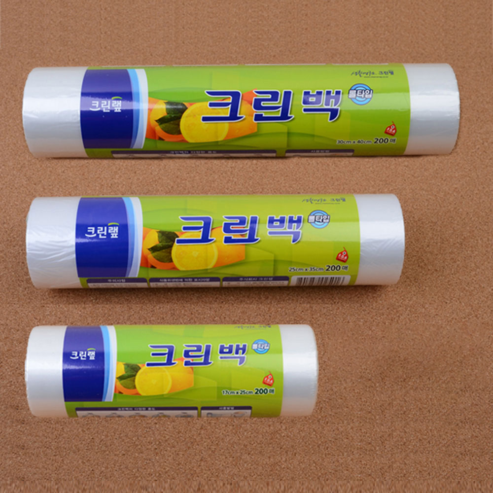 1X3개 비닐 크린롤백 크린랩 200매 롤백 일회용비닐 포장비닐 생활 건강 - 메인 이미지