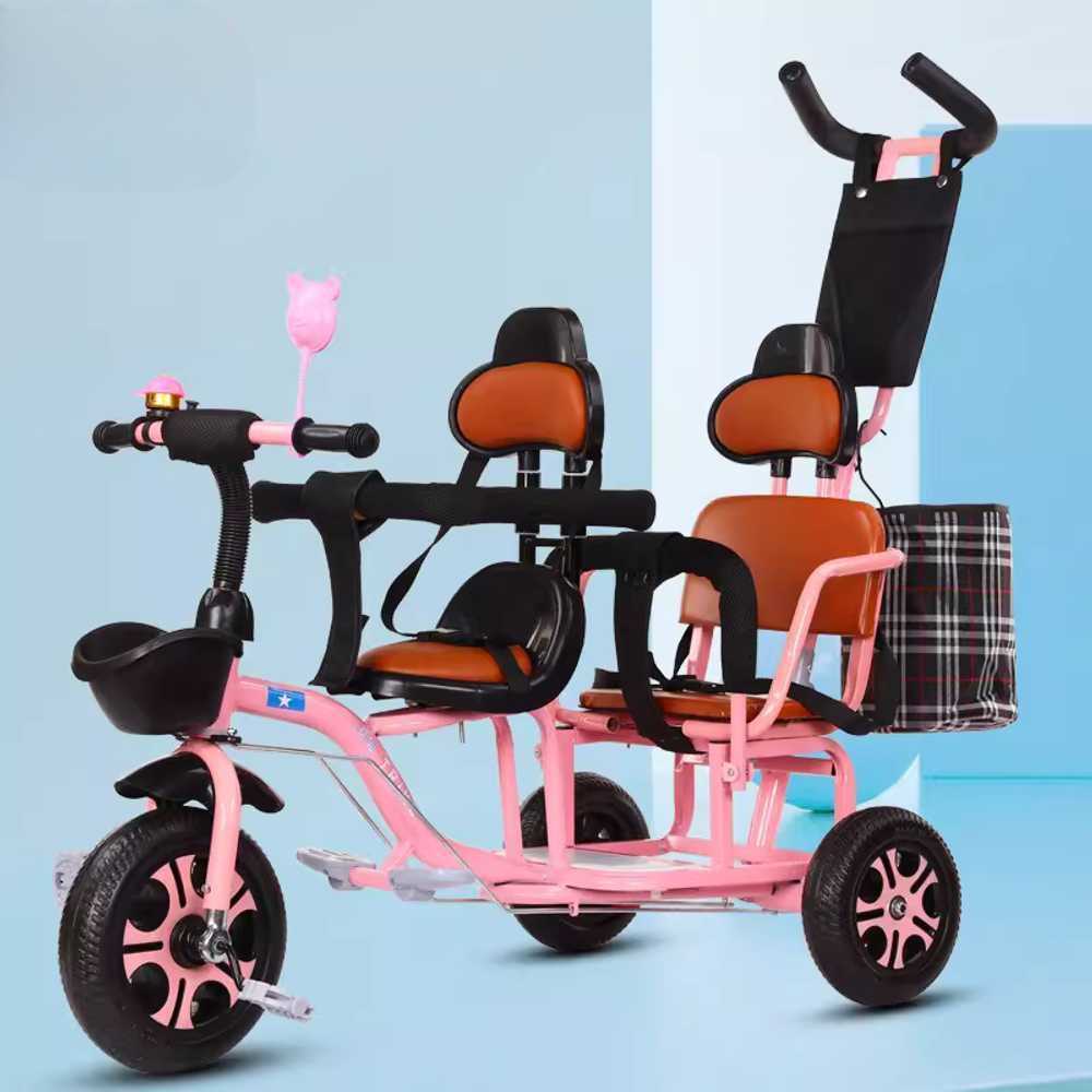 2인 자전거 가족 캐주얼 친구 쌍둥이 3륜 한강 관광 화이트 (안전바 없음) - 상품 이미지