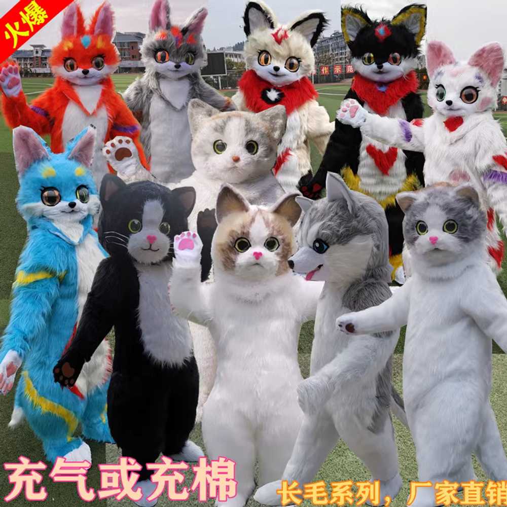 퍼슈트 고양이 인형탈 연극 코스프레 공연 전신 축제 기본형/ 팬+충전기 포함 151-165cm 이미지 6