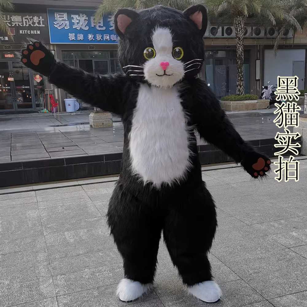 퍼슈트 고양이 인형탈 연극 코스프레 공연 전신 축제 기본형/ 팬+충전기 포함 151-165cm - 상세 이미지 4