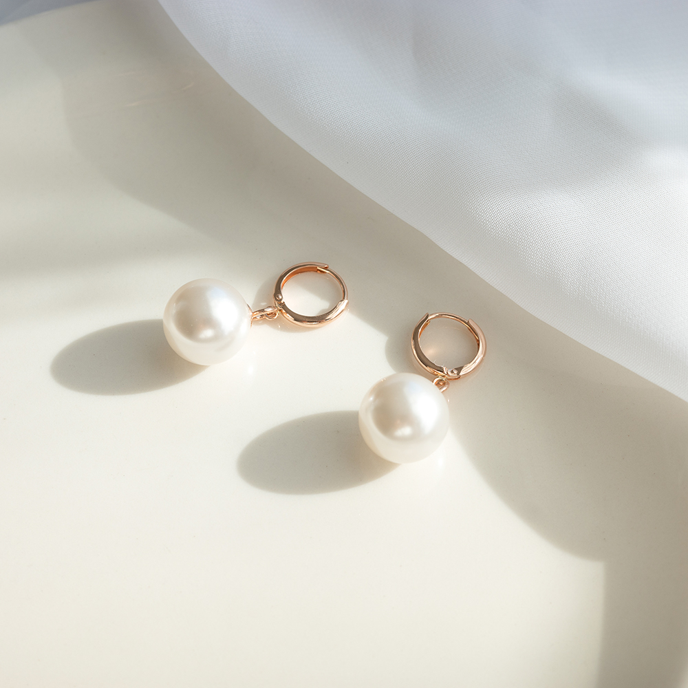 14k 12mm 진주 원터치 귀걸이 OPPE0186 - 상품 이미지