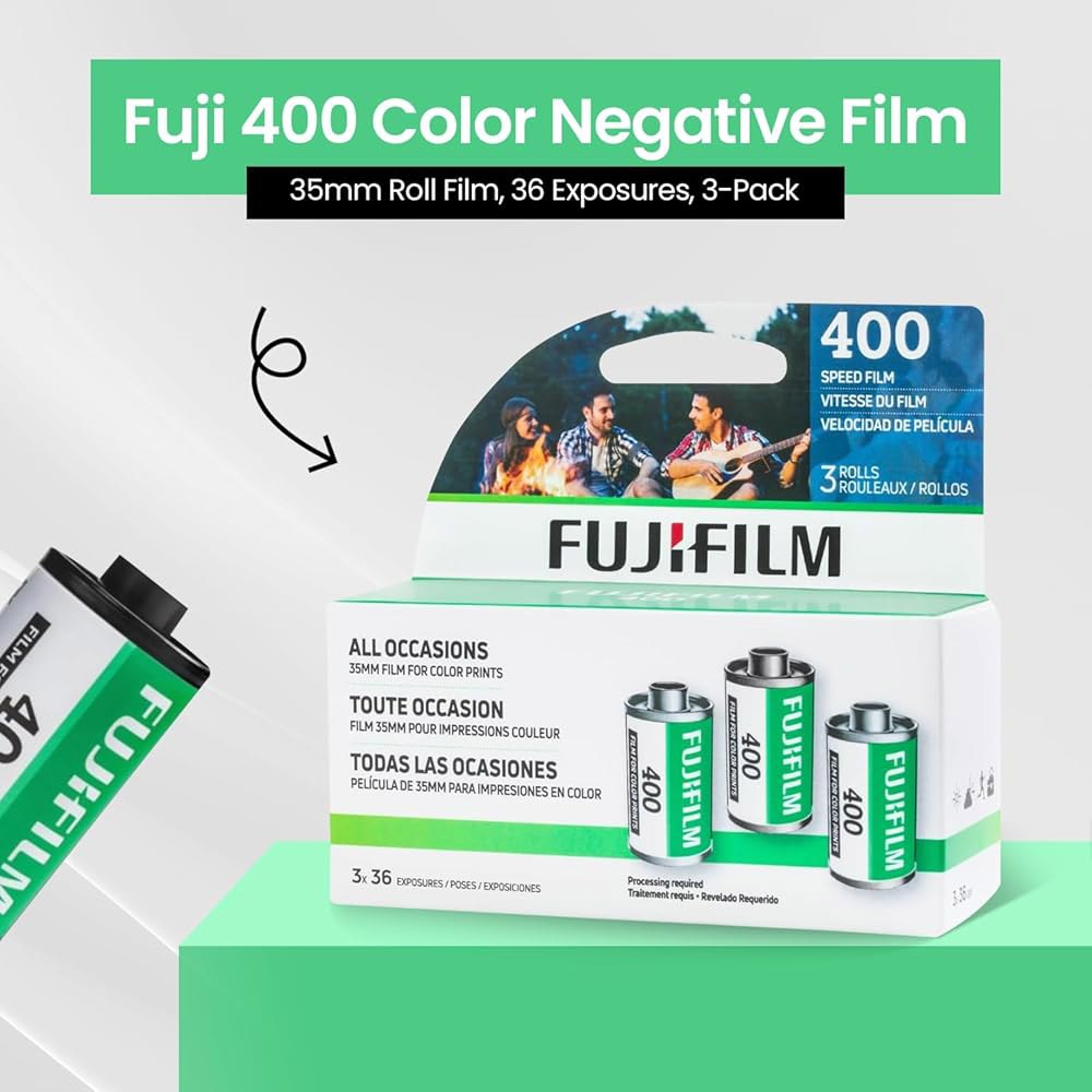 후지필름 400 컬러 네거티브 필름(35mm 롤 필름, 36개 노출, 3롤) + 블루버드 세일즈 극세사 클리닝 1 400 Speed Film - 상세 이미지 2