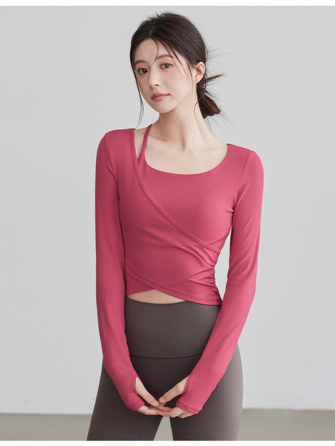 여성 긴팔 운동복 헬스복 피트니스 티셔츠 - 상품 이미지