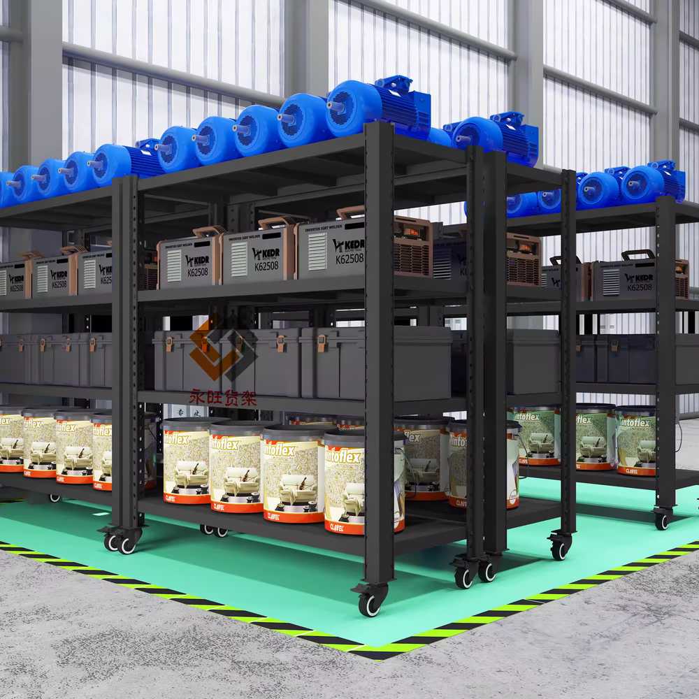 이동식 중량랙 휠 철제 스탠드 다층 물류 마트 화물 100x40x150cm / 800kg 이미지 6