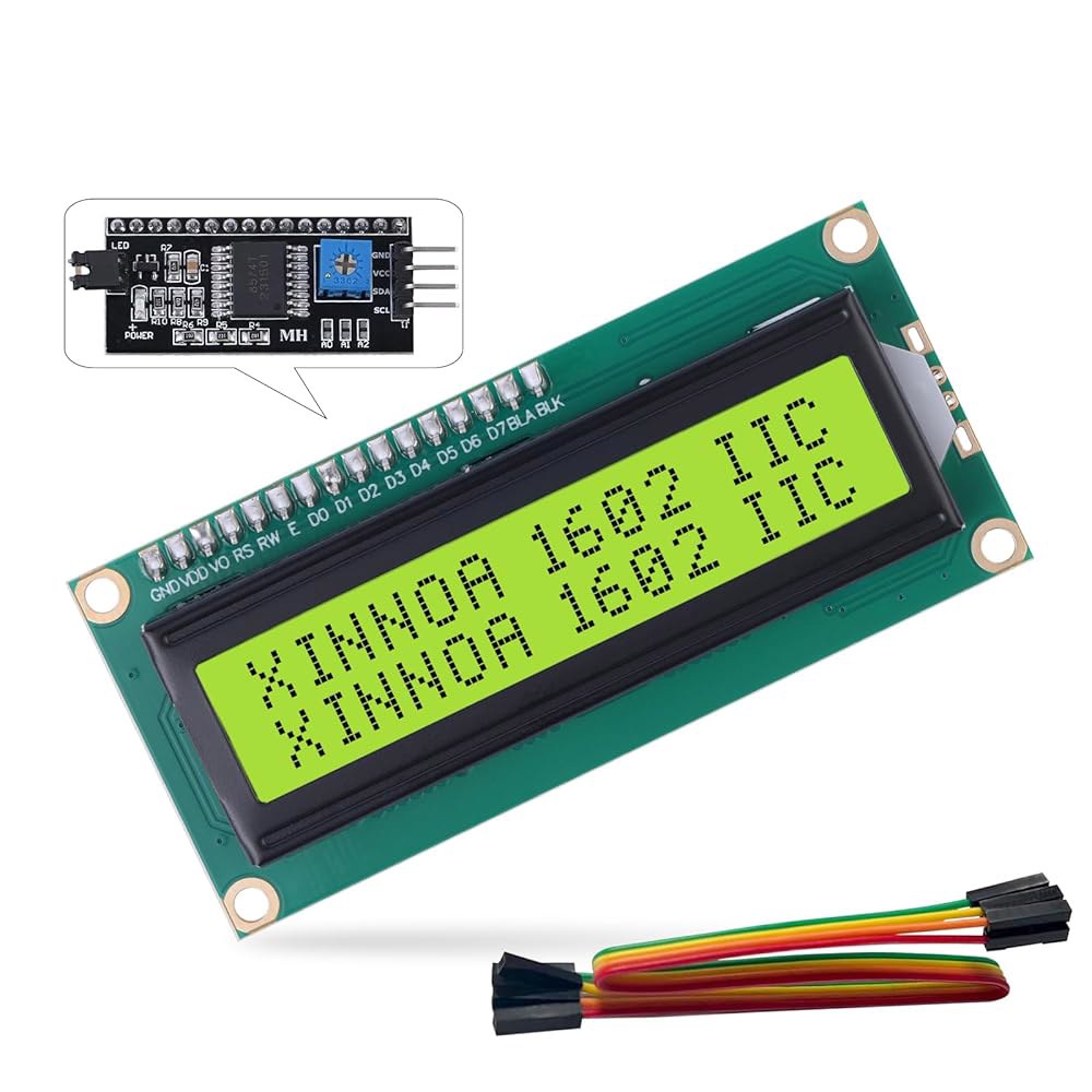1602 LCD 디스플레이 모듈(IIC I2C 직렬 인터페이스 어댑터 포함) 아두이노, 라즈베리 파이, 팅커보드, 나노 바나나 stm32, DIY 프로젝트용 LCM 그린 백라이트 - 상품 이미지