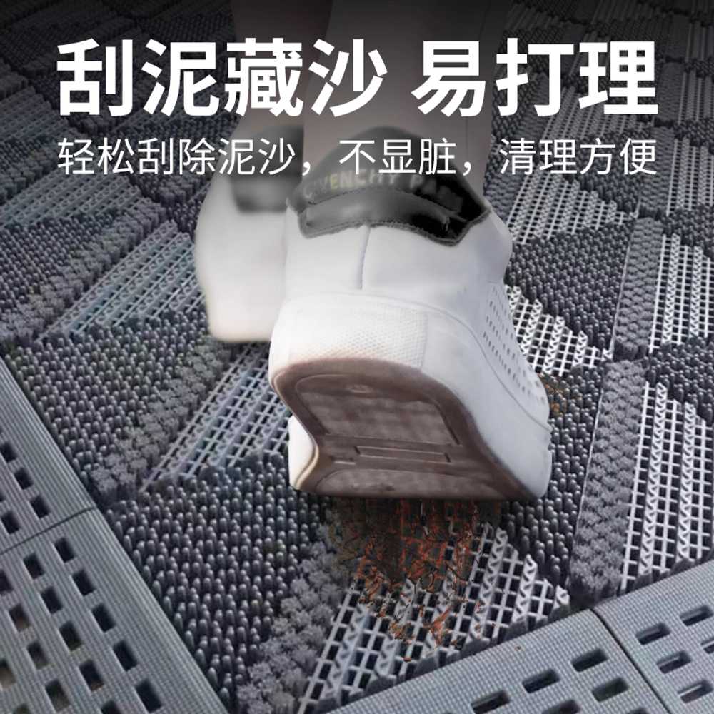 로비매트 현관매트 빗물 털이 매장 아파트 강당 바닥 75x150cm 3중브러시 회색 - 상세 이미지 2