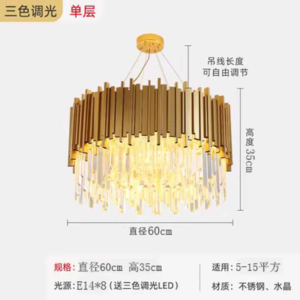 크리스탈 샹들리에 카페 천장 펜던트 프레임 럭셔리 60cm 이미지 6