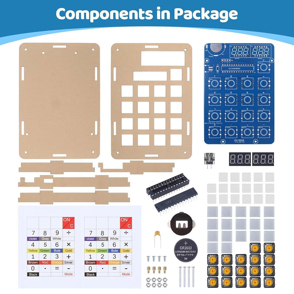 MiOYOOW 6자리 DIY 계산기 키트, 및 USB/배터리 전자 연습 측정, 납땜 학교 사용을 전원 학습 프로젝트 실용적인 오피스 값 저항 홈 위한 - 상세 이미지 2