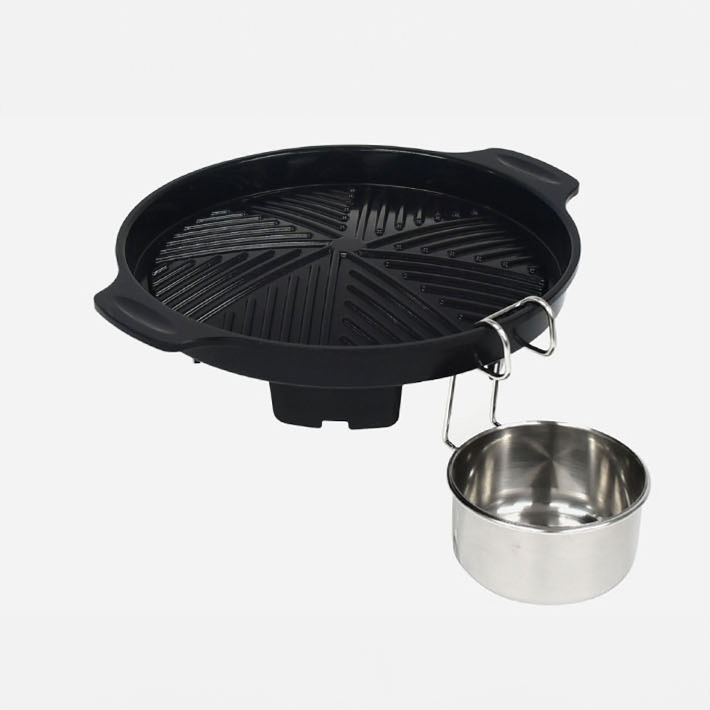 캠핑 야외용 1인용 미니 삼겹살용 구이팬 기름받이포함