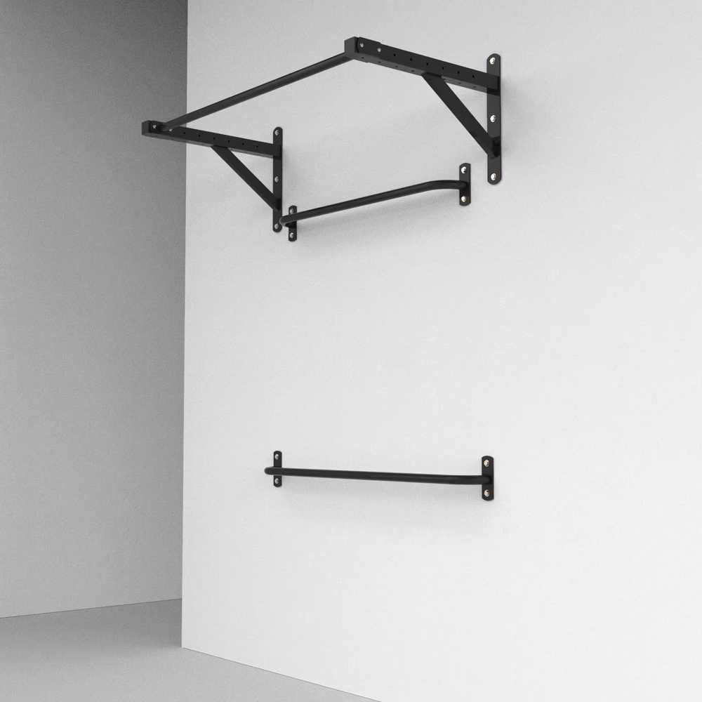 벽 철봉 매달리기 실내 나사 기둥 콘크리트 벽부착형 70cm 스테인리스 - 상세 이미지 4