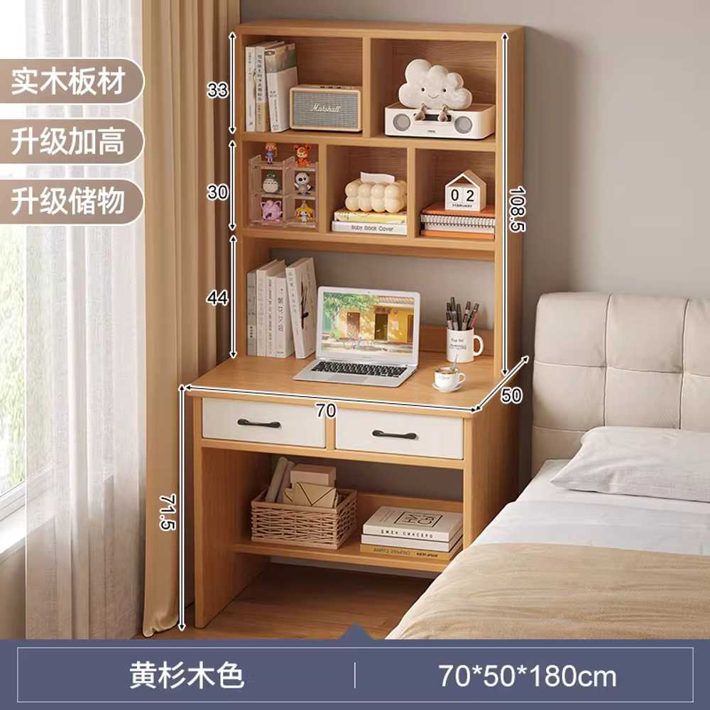 좁은방 책상 컴퓨터용책상 폭좁은 조립식 튼튼한 원룸 60x180cm 내추럴 이미지 7