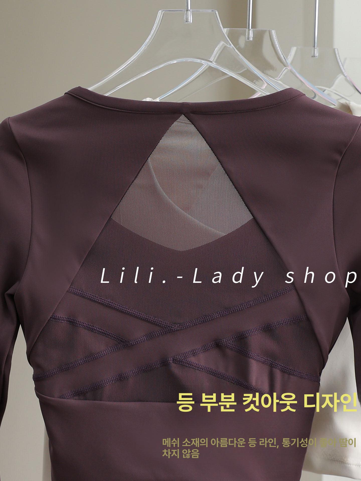 여성 브라탑 세트 긴팔 상의 가을 겨울 운동복 - 상세 이미지 4