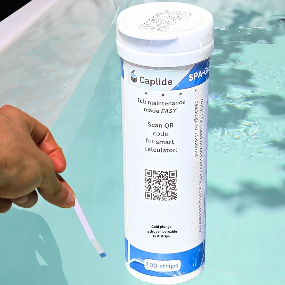 Cold Plunge 과산화수소 H2O2 테스트 스트립, 0-100 포함 계산기 100개 PPM, 도징 - 상품 이미지