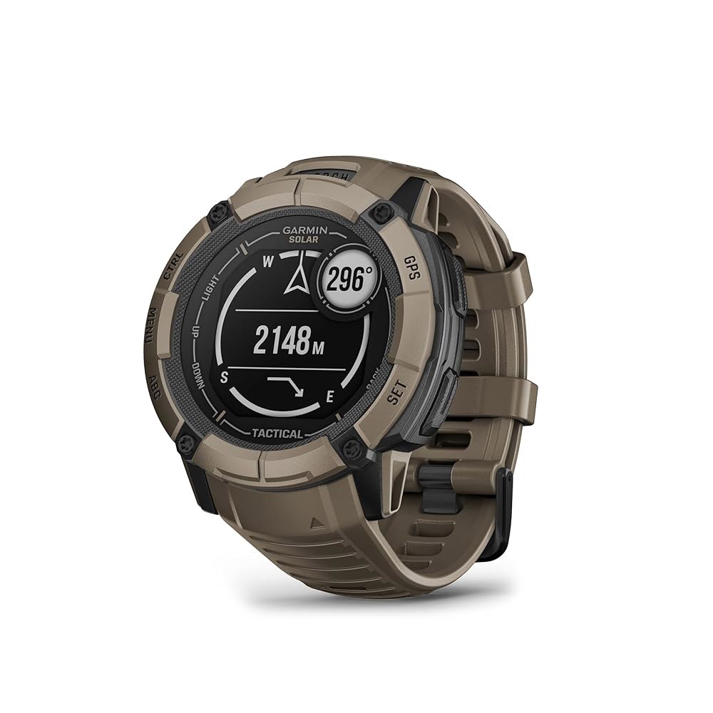 Garmin Instinct 2X Solar - 탄도 내장 충전 손전등, 택티컬 스마트워치, 견고한 계산기, 코요테 기능, 태양열 GPS 탠 에디션, - 상세 이미지 2