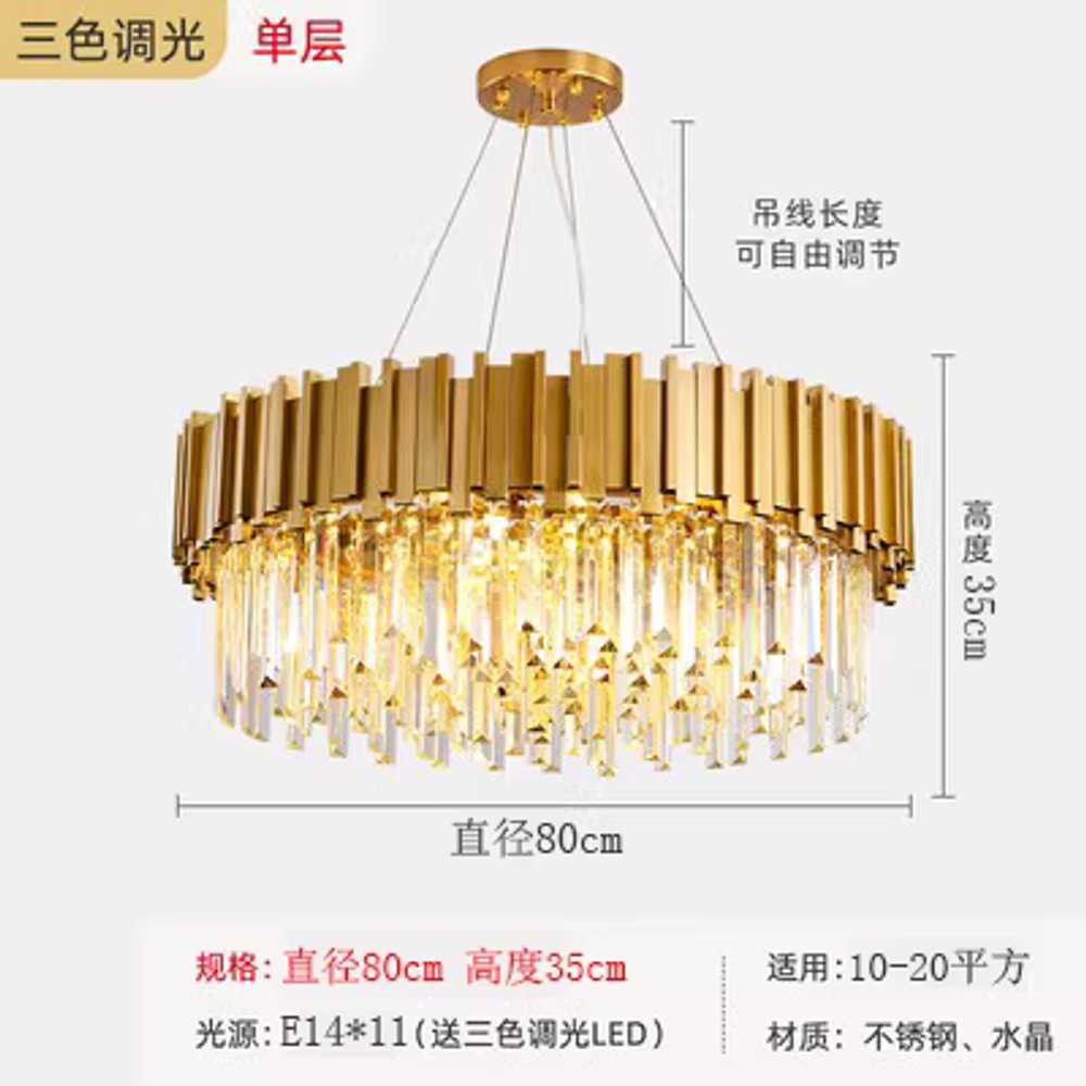 크리스탈 샹들리에 카페 천장 펜던트 프레임 럭셔리 60cm 이미지 8