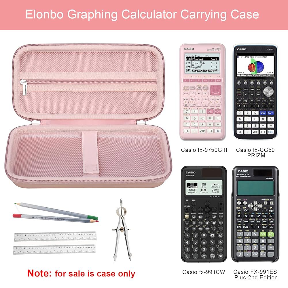 Elonbo 카시오 fx-9750GIII/ CASIO PRIZM 로즈 991CW/ 공학용 표준 991ES 골드 2 그래핑 계산기용 300MS 300ES 계산기/115ES 케이스, - 상세 이미지 3