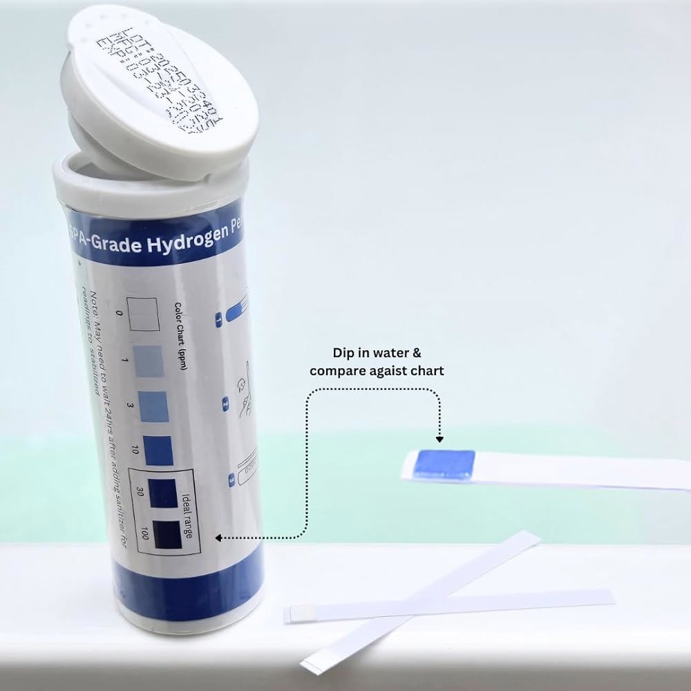 Cold Plunge 과산화수소 H2O2 테스트 스트립, 0-100 포함 계산기 100개 PPM, 도징 - 상세 이미지 3