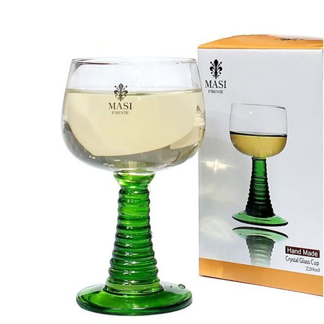 마시피렌체 유리컵 물컵 샴페인 와인잔 그린 220ml 1P - 메인 이미지