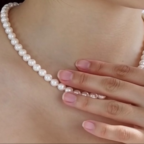 천연 담수 진주 목걸이 7.5mm~7.0mm AA급 - 상세 이미지 3