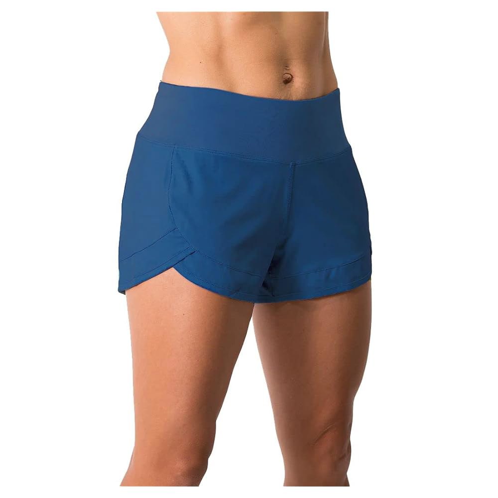 Tough Mode 여성용 7.6cm(3인치) 경량 러닝 XS 블루, 메시 반바지 운동 지퍼 WOD 포켓, 배구 레이크 안감 Black Small - 상품 이미지