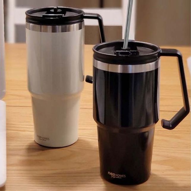 데일리 텀블러 보온 보냉 머그컵 보틀 블랙 600ml - 상품 이미지