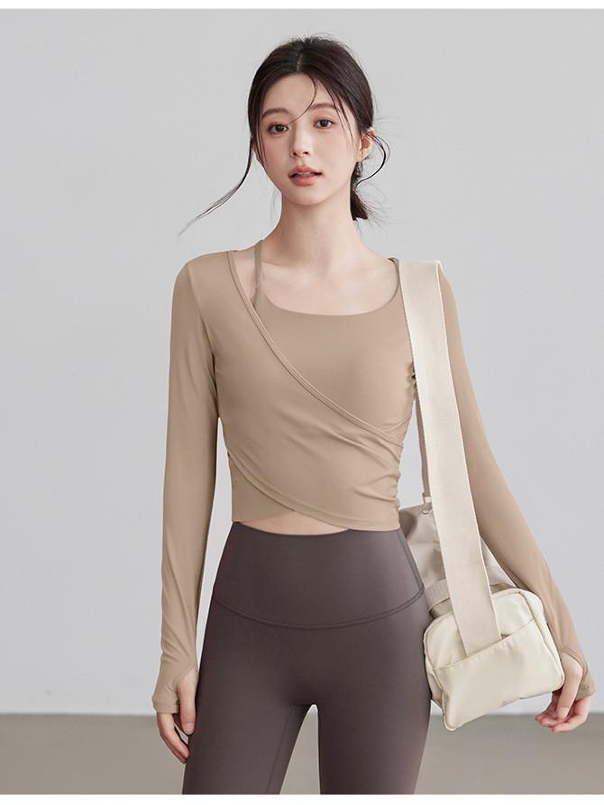 여성 긴팔 운동복 헬스복 피트니스 티셔츠 - 상세 이미지 5