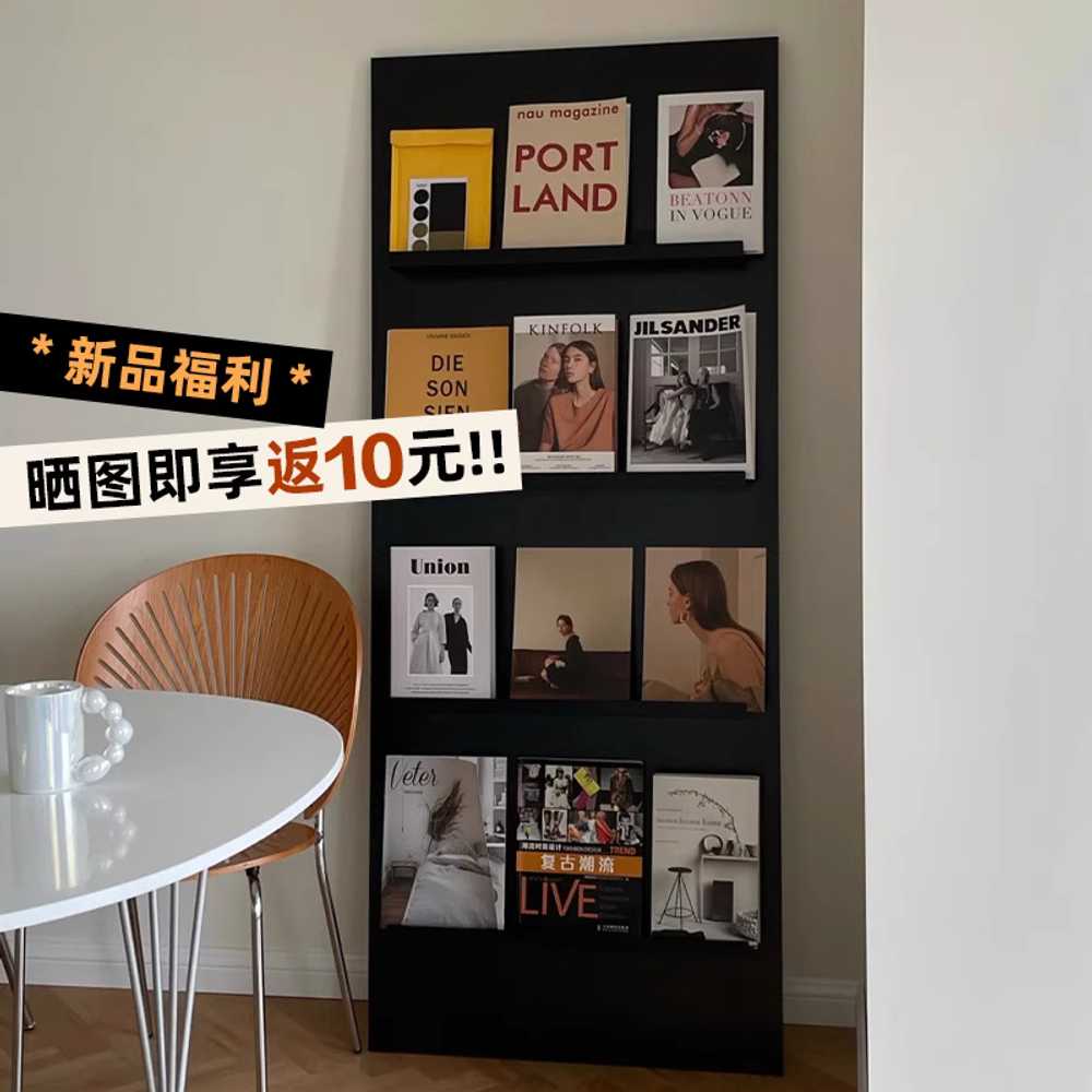 원목잡지선반 꽂이 디스플레이 신문 팜플렛 사무실 40x140cm 이미지 6