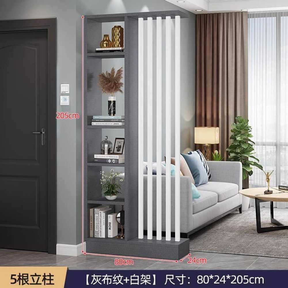 가벽선반 거실 파티션 공간분리 간살 높은 기둥 분할 80cm/회색패브릭+화이트기둥5개조립 - 상세 이미지 5