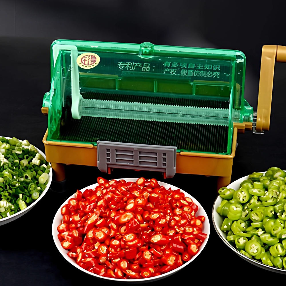 고추 써는 기계 수동 야채 절단기 식당 대파 양파 다용도 슬라이서 투명 플라스틱 야채 커터 - 상세 이미지 2